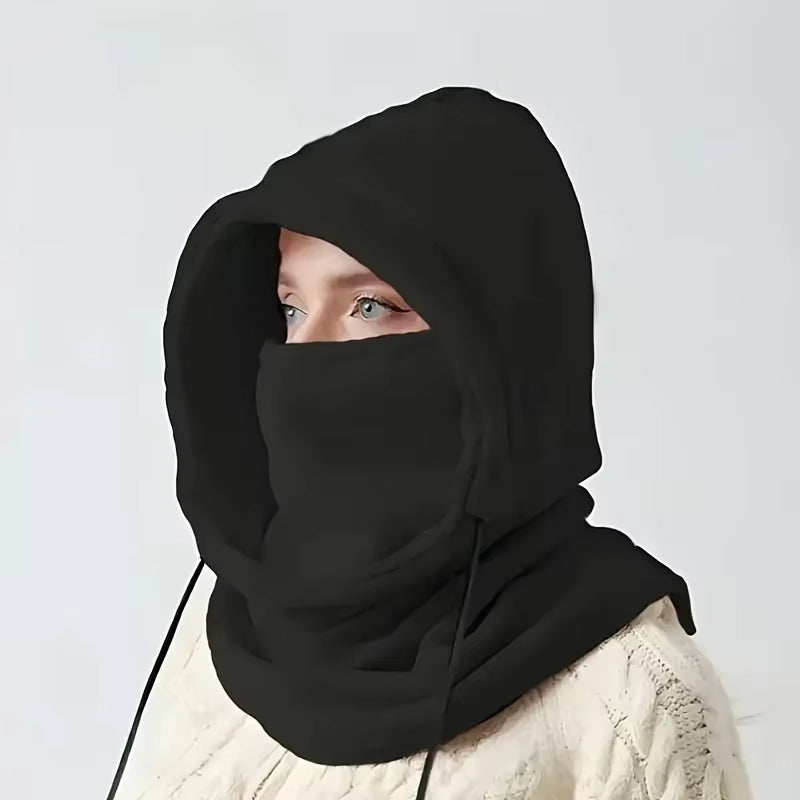Windproof Hood with Drawstring for Cold Weather
