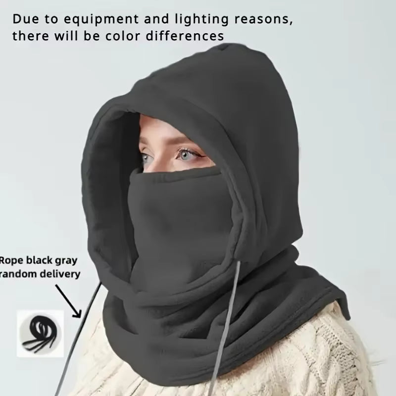 Windproof Hood with Drawstring for Cold Weather